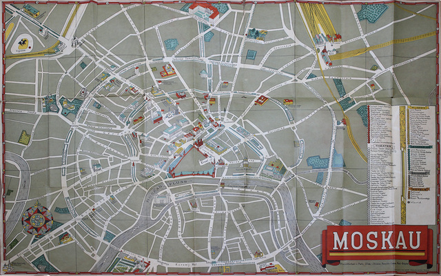 [Москва. Карта улиц Москвы]. Moskau. Bilderkarte der Moskauer Strassen. M.: Wneschtorgisdat, [1930-е].